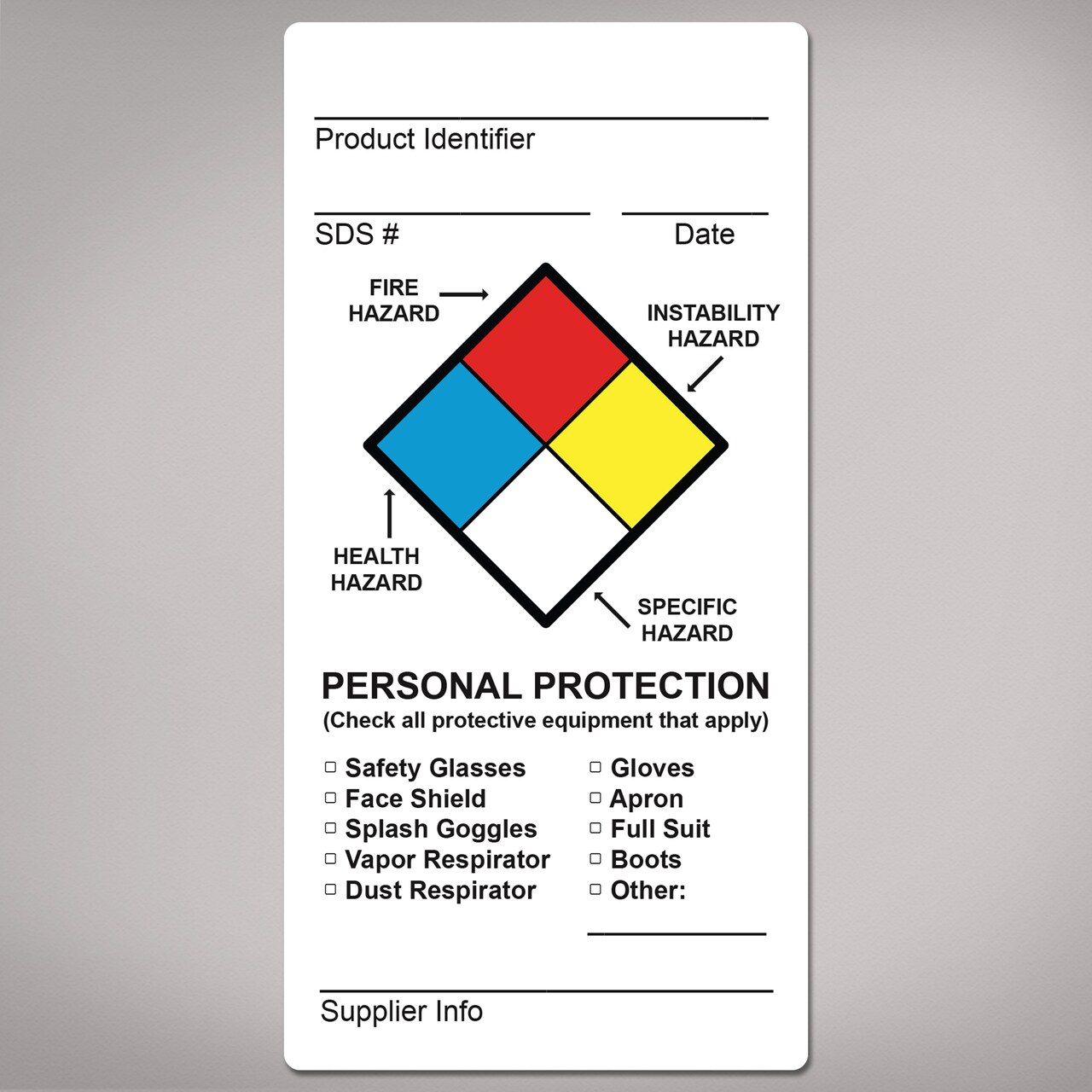 Avery NFPA Secondary Container Labels, Waterproof, Chemical Resistant, Preprinted, Handwrite-Only, 4" x 2", 20 NFPA Labels